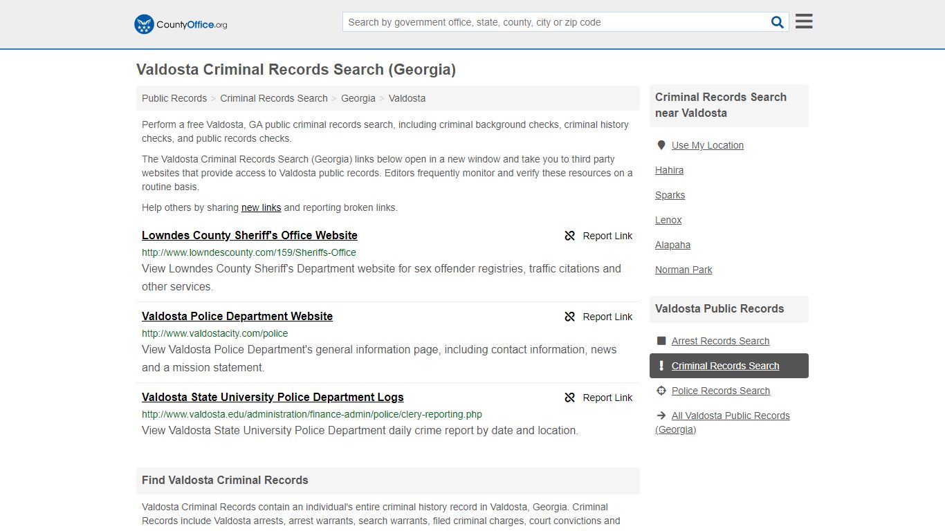 Criminal Records Search - Valdosta, GA (Arrests, Jails ...